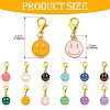 60Pcs 12 Colors Smiling Face Alloy Enamel Pendant Decoration HJEW-YW00046-3