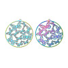 201 Stainless Steel Etched Metal Embellishments Pendants STAS-A113-06RC-1