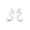 Silver Color Plated Alloy Letter Pendants X-PALLOY-J718-01S-S-1