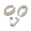 Rack Plating Oval Brass Micro Pave Clear Cubic Zirconia Fold Over Clasps KK-F876-04P-2