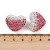 Gradient Color Heart Shaped Polymer Clay Rhinestone Beads CLAY-NH0002-03A-3