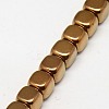 Electroplate Non-magnetic Synthetic Hematite Beads Strands G-J172-3x3mm-05-3