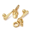 Brass Micro Pave Clear Cubic Zirconia European Dangle Charms LS-KK-P308-45G-2