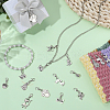 55Pcs 11 Styles Tibetan Style Alloy Kitten Dog Pendant Decorations HJEW-PH02309-4