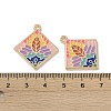 Rack Plating Alloy Enamel Pendants FIND-I038-04-4