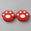 Paw Print Food Grade Eco-Friendly Silicone Focal Beads SIL-SZC0003-06H-1