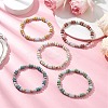 Natural Lava Rock & Synthetic Aqua Terra Jasper & Natural Aquamarine Beads Strethch Bracelets BJEW-JB11666-1