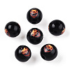 Halloween Theme Wood European Beads WOOD-N016-04E-1