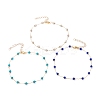 Round Synthetic Turquoise Anklets AJEW-AN00288-1