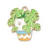 Small Potted Plant with Dog Alloy Enamel Pendants ENAM-I083-01KCG-04-1