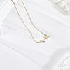 1Pc Alloy Resin Flower Pendant Necklaces for Women NJEW-LP0002-86G-3
