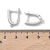 Brass Micro Pave Clear Cubic Zirconia Hoop Earring Findings KK-Z143-06P-3