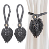 2Pcs Handmade Macrame Leaf Curtain Tiebacks AJEW-CN0003-65C-1