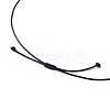 Adjustable Natural Rose Quartz Double Horn Pendant Necklace with Wax Cord for Women NJEW-B086-01I-5