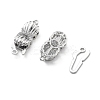 Brass Micro Pave Clear Cubic Zirconia Box Clasps KK-G523-13P-2