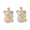 Brass Micro Pave Cubic Zirconia Pendants KK-M240-19-2