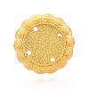 Adjustable Flower Alloy & Iron Bezel Cup Ring Base with Rotatable Tray MAK-T012-06G-2