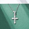 Cross 304 Stainless Steel Pendant Necklaces NJEW-H059-10P-3