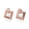 Ion Plating(IP) 304 Stainless Steel Stud Earring Findings LS-STAS-O119-13RG-1