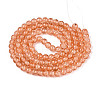 1Strand Light Salmon Transparent Crackle Glass Round Beads Strands X-CCG-Q001-8mm-05-2