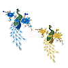 2Pcs 2 Colors Flower and Peacock Pattern Polyester Fabric Computerized Embroidery Cloth Sew on Appliques PATC-NB0001-16A-1