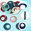 24Pcs 6 Colors Acrylic Pendants OACR-FS0002-66-2