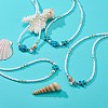 4Pcs 4 Style Natural Pearl & Shell & Dyed Synthetic Turquoise Beaded Necklaces Set NJEW-JN04039-2