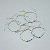 Adjustable Natural Pyrite Braided Bead Bracelets BJEW-F391-A06-1