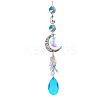 Glass Moon Hanging Suncatcher Pendant Decoration LS-DJEW-PW0008-10E-1