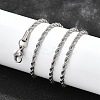 Tarnish Resistant 304 Stainless Steel Rope Chain Necklaces STAS-S029-01-3