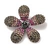 5-Petal Flower Alloy Rhinestone Brooches for Backpack Clothes JEWB-S028-02B-1