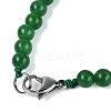 Natural Malaysia Jade Round & Cone Beaded Necklaces NJEW-N064-03H-4