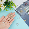 12Pcs 2 Colors Brass Micro Pave Clear Cubic Zirconia Huggie Hoop Earring Findings KK-BBC0022-91-3