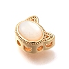 Brass Pave Natural White Shell Multi-Strand Links KK-B127-13G-02-2