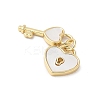 Brass Pave Natural White Shell Pendants KK-S522-15G-2