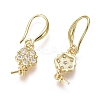 Brass Micro Pave Cubic Zirconia Earring Hooks LS-KK-G374-09G-2