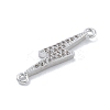 Rack Plating Brass Micro Pave Clear Cubic Zirconia Lightning Bolt Connector Charms KK-A234-067P-2