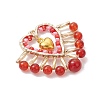 Natural Carnelian(Dyed & Heated) & Glass Seed Beads Pendants PALLOY-MZ00444-02-3