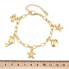 Summer 304 Stainless Steel Sea Animals Charm Bracelets BJEW-D359-16D-G-3