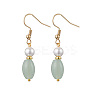 Natural Green Aventurine Dangle Earrings EJEW-JE06470-2