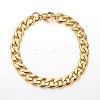 304 Stainless Steel Cuban Link Chain Bracelets STAS-O054-08-1