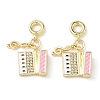Brass Micro Pave Cubic Zirconia with Enamel Pendants KK-Z134-10G-01-1