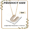 1Pc Brass Micro Pave Cubic Zirconia Letter Pendant Necklaces NJEW-LP0001-43U-G-2