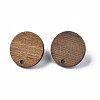 Walnut Wood Stud Earring Findings MAK-N032-043-2