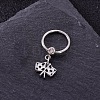 316L Stainless Steel Micro Pave Cubic Zirconia Hoop Nose Rings with Charms WG352E4-18-1