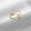 304 Stainless Steel Open Cuff Ring for Women RJEW-A071-01A-G-1