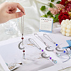 4Pcs Glass Teardrop & Alloy Moon Pendant Decorations HJEW-DC00104-3
