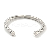 Non-Tarnish Telephone Wire Style 304 Stainless Steel Cuff Bangles BJEW-P331-05P-3