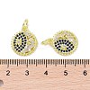 Real 18K Gold Plated Brass Micro Pave Cubic Zirconia Pendants KK-L209-056G-01-3