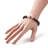 7Pcs 7 Sytle Natural Mixed Gemstone Square & Round Beaded Stretch Bracelets Set for Women BJEW-JB09939-3